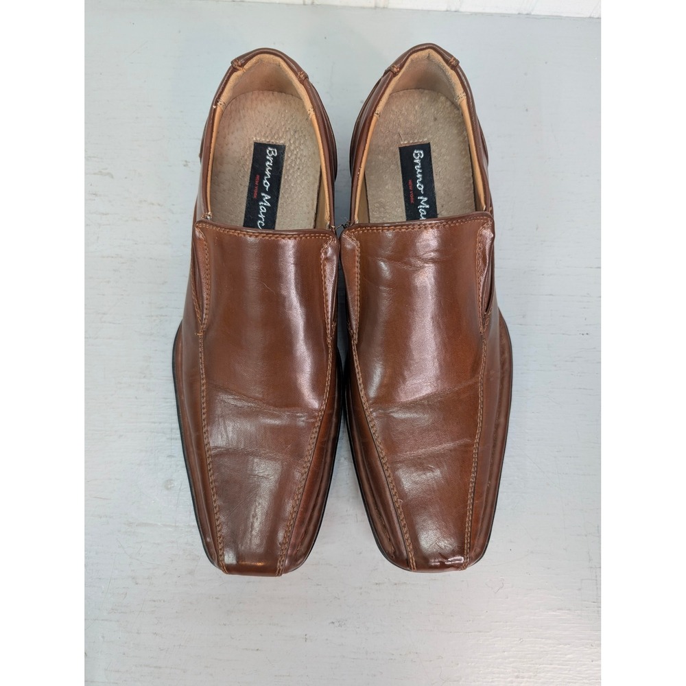 Bruno Marc Giorgio-1 Square Toe Slip On Loafers Dress Shoes Men's 6.5 Brown - Picture 2 of 6